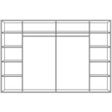 Modern Living Garderobna Omara Match 2, Barva Hrasta, 270 Cm | Shoptok.si