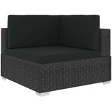 Poli 6-dijelna vrtna garnitura od poliratana s jastucima crna | shoptok.hr