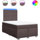 vidaXL Krevet box spring s madracem tamnosmeđi 120 x 190 cm od tkanine | shoptok.hr