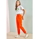 Bianco Lucci Pants - Orange - Straight cene