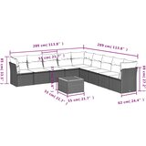  10-dijelni set vrtnih sofa s jastucima bež od poliratana | shoptok.hr