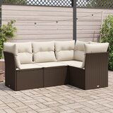 vidaXL 4-dijelni set vrtnih sofa od poliratana s jastucima smeđi | shoptok.hr