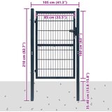 2D Vrata za Ogradu (Jednostruka) Antracit Siva 100x160 cm | shoptok.hr
