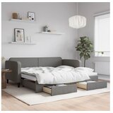 vidaXL Izvlečna dnevna postelja s predali temno siva 90x190 | Shoptok.si