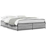 Furnova Posteljni okvir siva sonoma 135x190 cm inženirski les in kovina, (21942893) | Shoptok.si