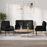  Setovi sofa s jastukom 3 pcs Crna 115 x 56 x 80 cm Šperploča | Eponuda.com