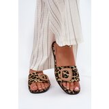 Boto Flat Women's Slippers With Decorative Buckle Leopard Clariola | Shoptok.si