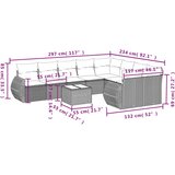 vidaXL 10-dijelni set vrtnih sofa od poliratana s jastucima sivi | shoptok.hr