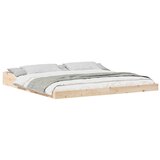 vidaXL Konstrukcija postelje Rjava 200 x 210 cm Masivno borovo les, (5000126584) | Shoptok.si