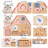 Ginger Home Crvena montesori aktivna tabla farma sa mlinom, lavirintom, satom i zupčanicima ( W12D824 ) | Eponuda.com