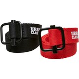 Urban Classics Accessoires industrial canvas belt kids 2-Pack black/red Cene