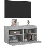 TV ormarić s LED svjetlima siva boja betona 80x30x40 cm | Eponuda.ba
