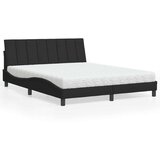 vidaXL Krevet s madracem crni 160x200 cm baršunasti | shoptok.hr