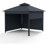 Blumfeldt Vrtni paviljon Grandezza Cortina 3x3 m | odporen na vremenske vplive | prašno lakiran | stranske rolete | Shoptok.si