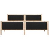 Okvir kreveta Smeđa i crna 200 x 200 cm Masivna borovina | shoptok.hr