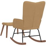 Stolica za ljuljanje s osloncem za noge smeđa baršunasta | shoptok.hr