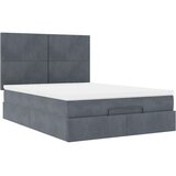 vidaXL Otomanski posteljni okvir z vzmetnicami siv 140x190cm žamet | Shoptok.si