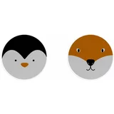Madre Selva Komplet 2 pogrinjkov Fox & Penguin, ⌀ 32 cm