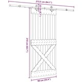 vidaXL Klizna vrata s priborom za montažu 90 x 210 cm masivna borovina | shoptok.hr