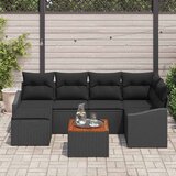  Sjedeća garnitura za vrt 7 kom. Crna poliratan 233,5 x 123,5 x 69 cm | Shoptok.si