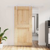  Klizna vrata Prirodna i bijela 95 x 210 cm Čvrsta borovina | shoptok.hr