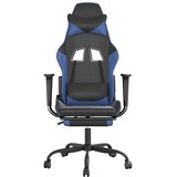  Igraća stolica od umjetne kože s osloncem za noge crno-plava | shoptok.hr