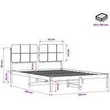  Krevetni okvir s tapiciranim uzglavljem Bijelo isprana i taupe - Bijelo isprana i taupe 120 x 190 cm | shoptok.hr