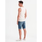 Ombre Men's cotton basic t-shirt with straps - white | shoptok.hr