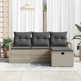  Set od 4 dijela vrtnih kauča s jastučićima svjetlosivi poli ratan Kauč za vrt za 2 osobe s ostavom i jastučićima sivi poli rata | shoptok.hr