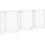  Vrata za pse s vratima sklopiva 6 panela bijela 300 cm topolovo drvo | Eponuda.com