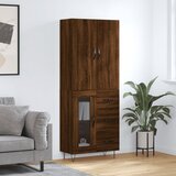 The Living Store Visoka komoda rjav hrast 69,5x34x180 cm inženirski les - Visoka Omara, (21657391) | Shoptok.si