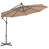 vidaXL Previsni senčnik LED luči in kovinski drog 300 cm taupe Cene