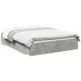  Okvir kreveta s ladicama siva boja betona 135x190 cm drveni