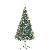 vidaXL umjetno božićno drvce LED s kuglicama i šiškama 210 cm | shoptok.hr