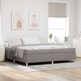  Krevet s opruga kutije Taupe i bijela 200 x 200 cm tkanina | shoptok.hr