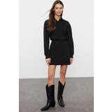 Trendyol Black Plain Polo Neck Fitted Mini Knitted Dress Cene