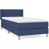  Krevet s oprugama i madracem plavi 90 x 190 cm od tkanine | shoptok.hr