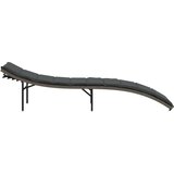  Ležaljka za sunčanje s jastukom siva 55 x 199 x 50 cm poliratan | shoptok.hr