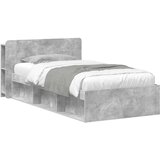  Okvir kreveta s pohranom s uzglavljem Betonska siva 90 x 200 cm | shoptok.hr