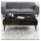 Hanah home valensiya - walnut, black, marble walnutblackmarble coffee table | Eponuda.com
