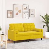  Dvosjed s ukrasnim jastucima žuti 140 cm baršunasti | shoptok.hr