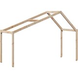  Krevet na kat s ljestvama i krovom 90x200 cm od borovine | shoptok.hr