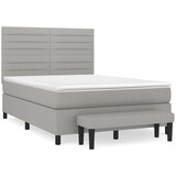 Maison Chic Box spring posteljni - Vzmetna postelja z vzmetnico svetlo siv 140x190 cm blago SL6832, (21905714) | Shoptok.si