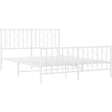  Metalni okvir kreveta uzglavlje i podnožje bijeli 140 x 190 cm | shoptok.hr