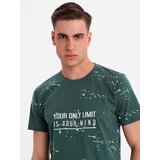 Ombre Men's printed t-shirt with round neckline - green | ePonuda.com