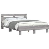  Okvir za krevet s uzglavljem boja hrasta 120x200 cm drveni Siva 120 x 200 cm | shoptok.hr
