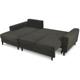 Cosmopolitan Design Crna sklopiva/s prostorom za odlaganje kutna garnitura od samta (s lijevim kutom/s ležaljkom) Kyoto – | shoptok.hr