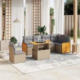vidaXL 7-dijelni set vrtnih sofa od poliratana s jastucima bež | shoptok.hr