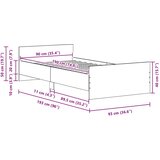  Okvir kreveta bez madraca Crni hrast 90x190 cm Inženirsko drvo | shoptok.hr