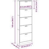 Ormarić za cipele crni 59 x 17 x 169 cm od konstruiranog drva | shoptok.hr